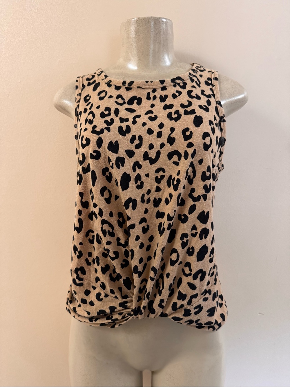 J. Crew Slub Twist Front Leopard Print Tank XS GUC